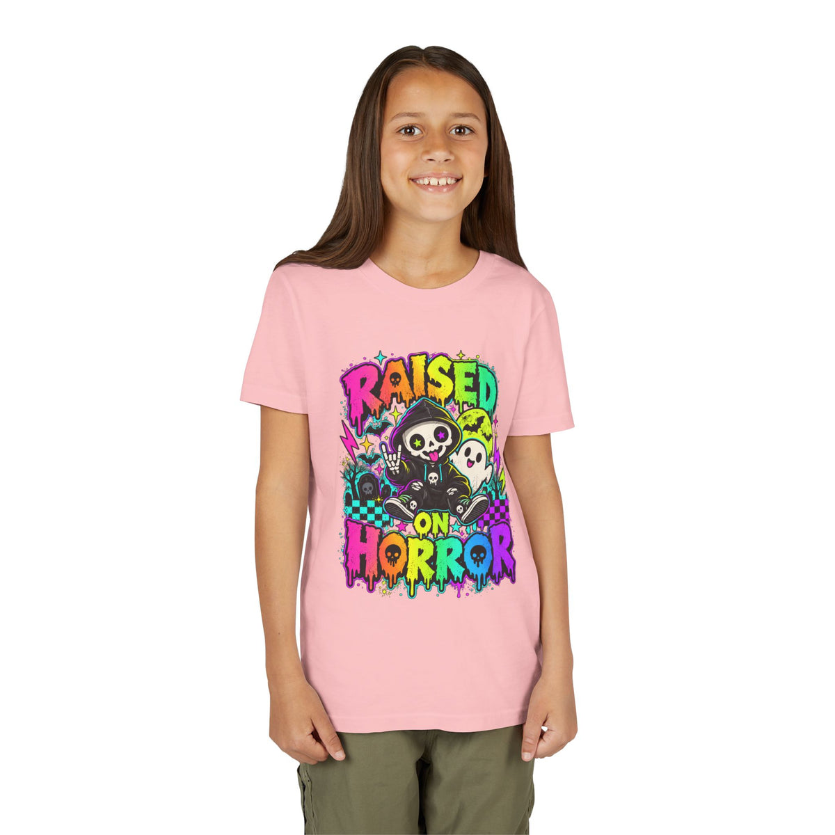 Neon Raised on Horror Youth Tee