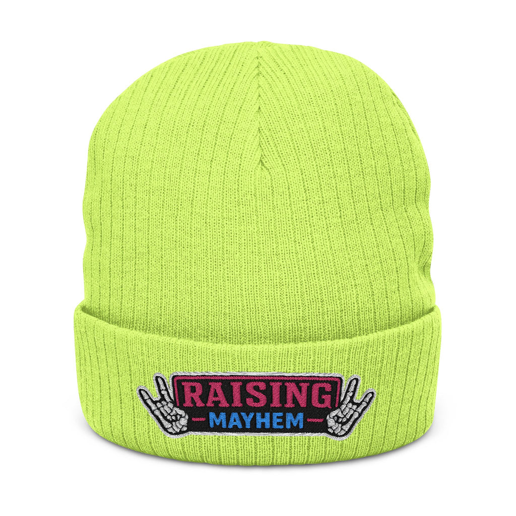 Raising Mayhem Embroidered Knit Beanie