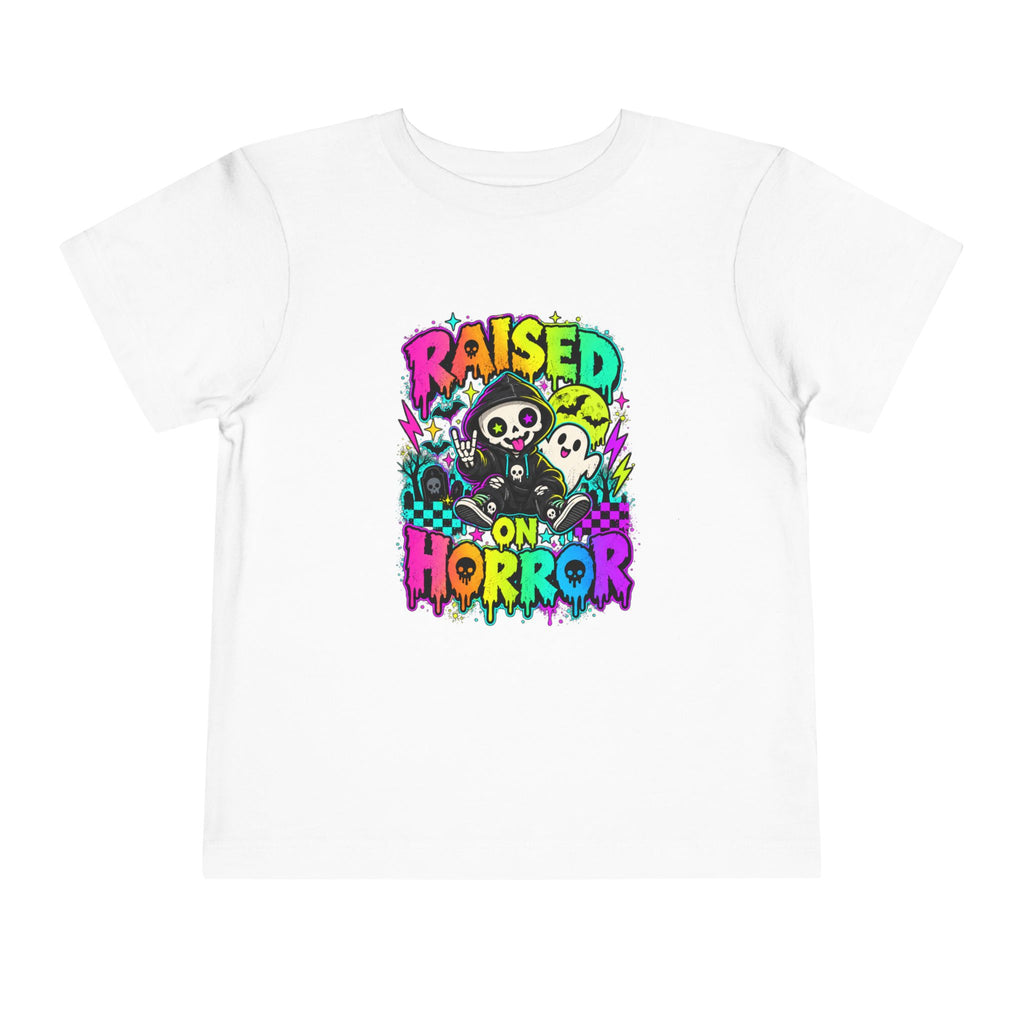 Neon Raised On Horror Toddler Unisex Tee