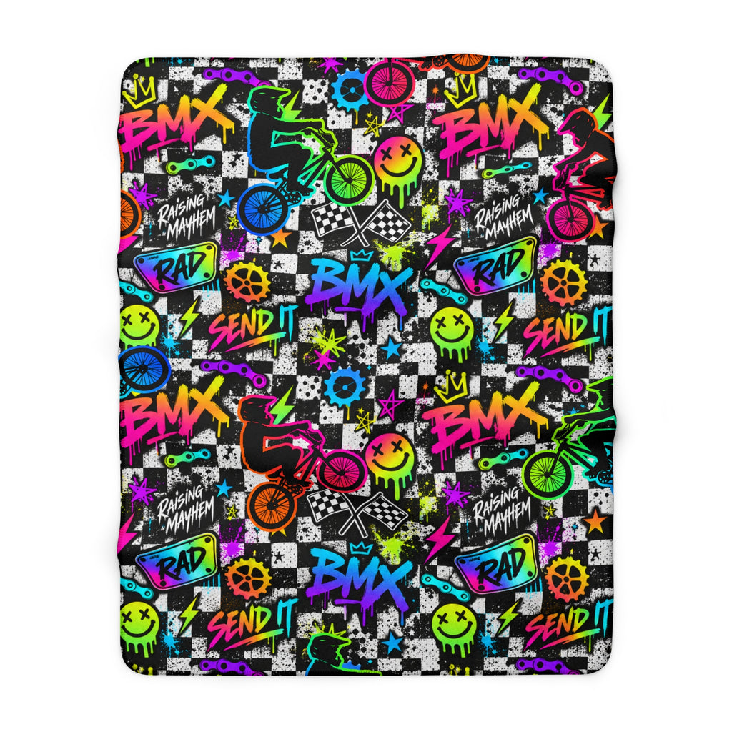 BMX Mayhem Sherpa Fleece Blanket