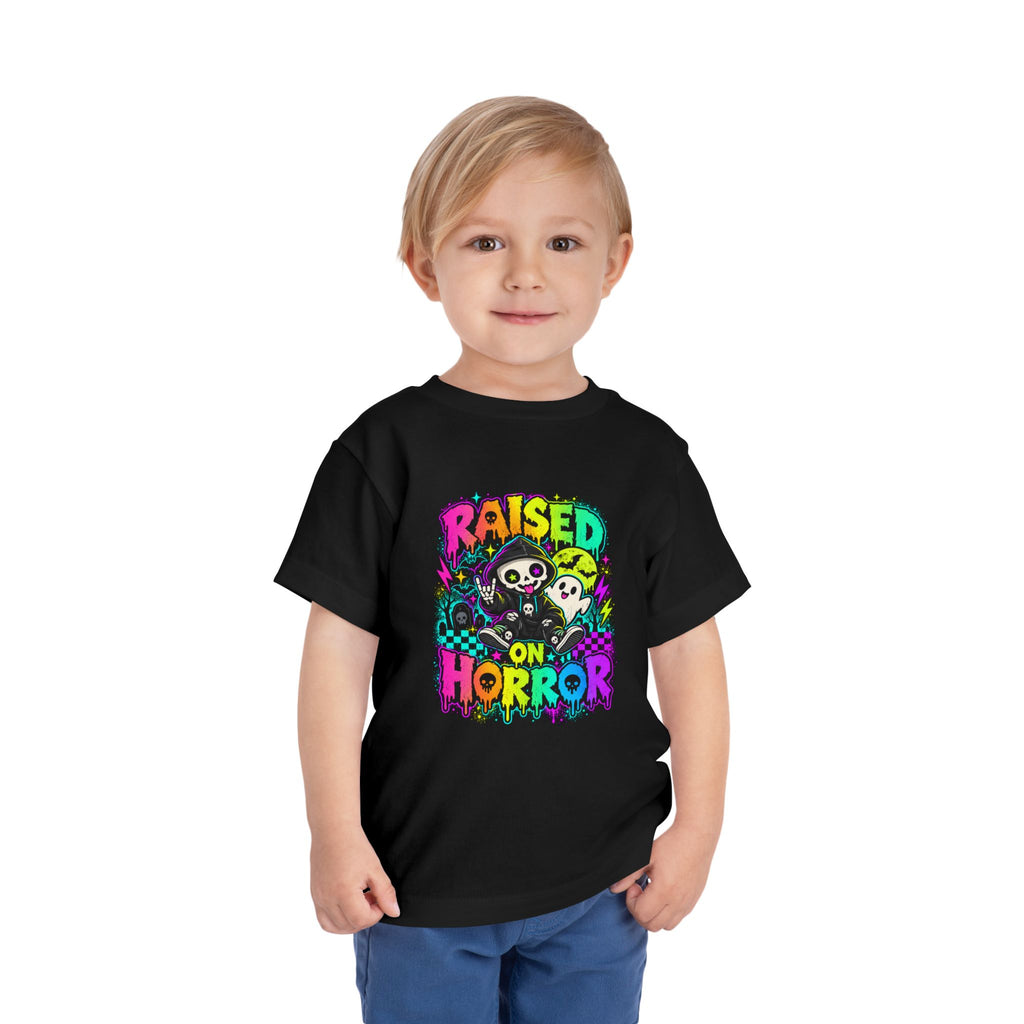 Neon Raised On Horror Toddler Unisex Tee