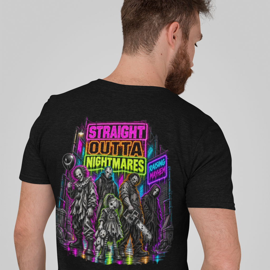 Straight Outta Nightmares Adult Horror Tee